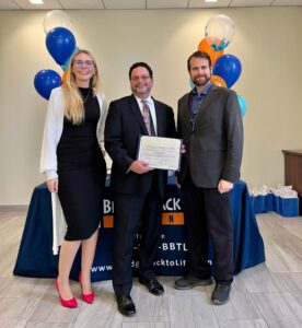 Gary Butchen, founder of Bridge Back To Life Center with two political leaders in the community at the grand opening of Bridge Back To Life's new outpatient facility in Bethpage, New York